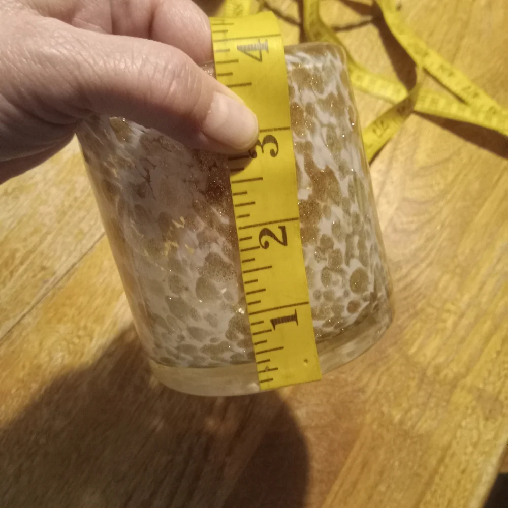 Pier 1 Imports Speckled Glass Candle Holder Shimmery White Gold